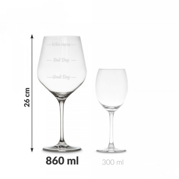 XXL veiniklaas „Who cares“ (860 ml)