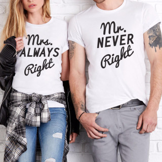 T-särkide komplekt „Mr NEVER Right & Mrs ALWAYS Right“
