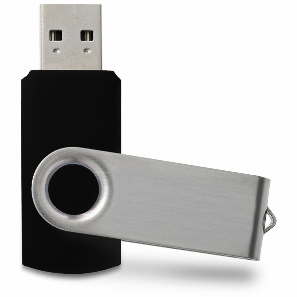Klassikaline USB-mälupulk soovitud graveeritud tekstiga (must, 16 GB)