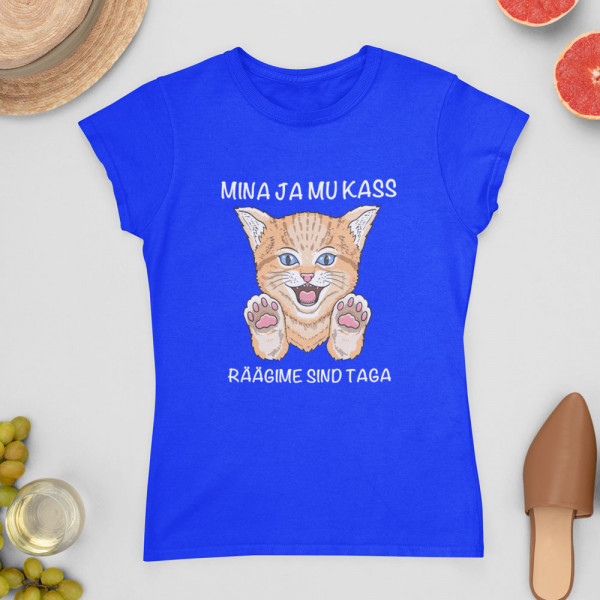 Naiste T-särk „Mina ja mu kass“