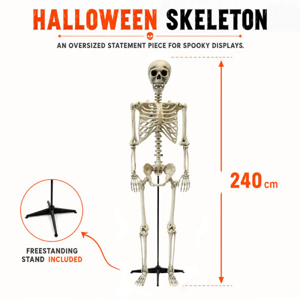 Hiiglaslik XXL dekoratsioon "Skelett" (240cm)