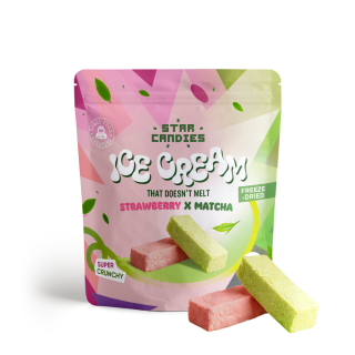 STAR CANDIES külmkuivatatud matcha ja maasika maitsega jäätis, 16g STAR CANDIES külmkuivatatud matcha ja maasika maitsega jäätis, 16g