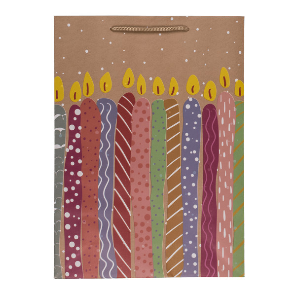 Paberist kinkekott "Balloons and candles" (34,5x25x8,5cm)
