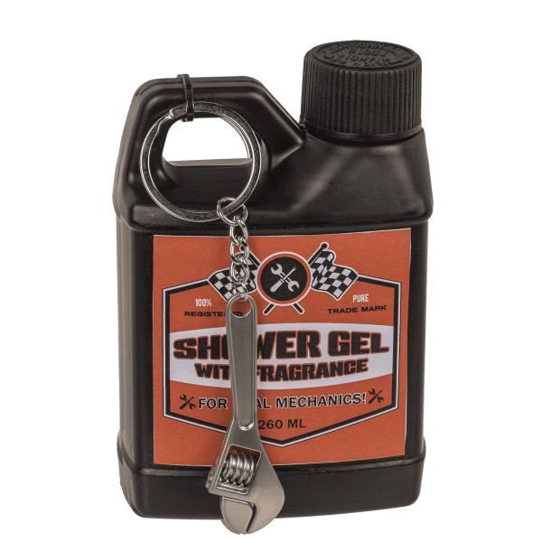 Universaalne dušigeel meestele "Motor Oil" (260 ml) + võtmehoidja Universaalne dušigeel meestele "Motor Oil" (260 ml) + võtmehoidja