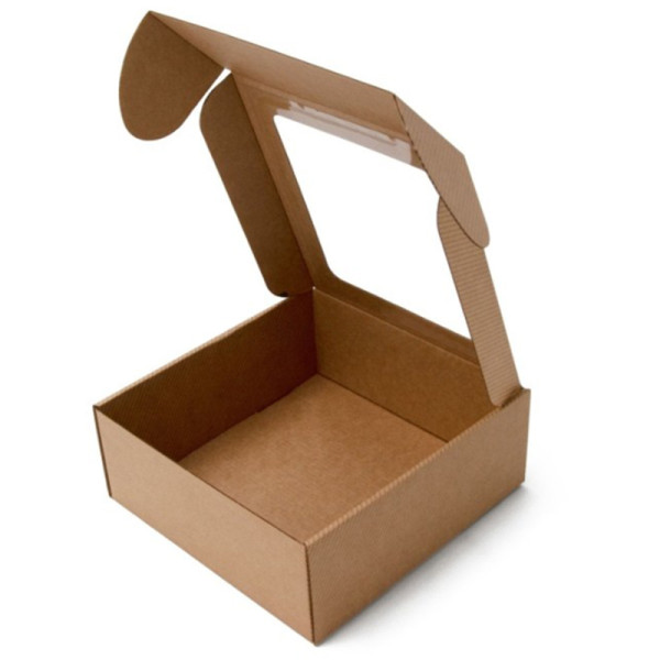 Elegantne ruudukujuline kinkekarp, pruun 220x220x90mm