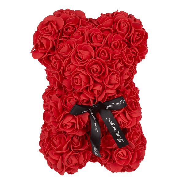 Roosidest valmistatud karu, punane (25 cm) Roosidest valmistatud karu, punane (25 cm)