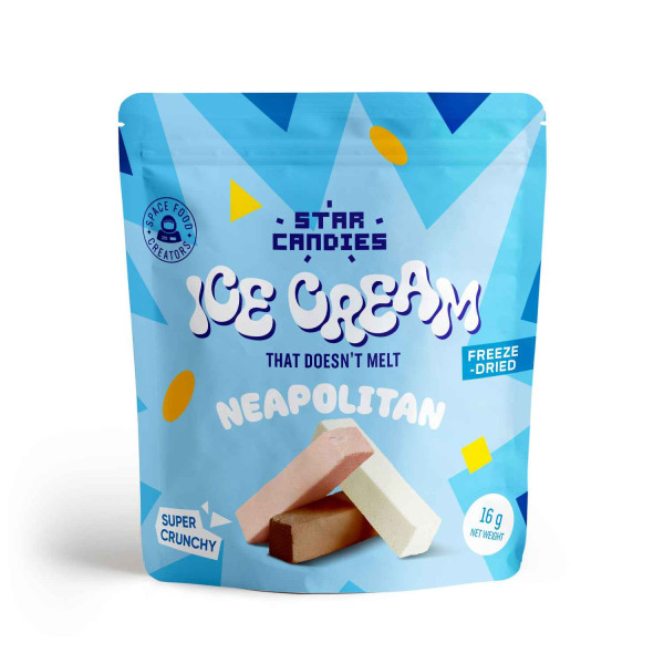 STAR CANDIES külmkuivatatud jäätis NEAPOLITAN (vanilje, šokolaad, maasikas), 16 g STAR CANDIES külmkuivatatud jäätis NEAPOLITAN (vanilje, šokolaad, maasikas), 16 g