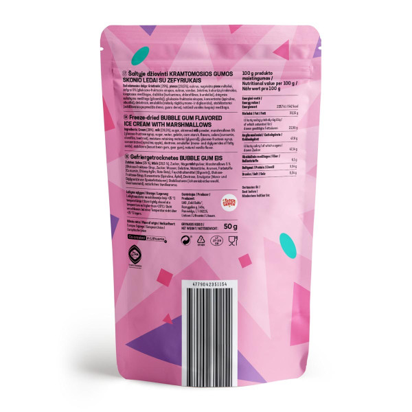 STAR CANDIES külmkuivatatud nätsukommimaitseline jäätis, 50g STAR CANDIES külmkuivatatud nätsukommimaitseline jäätis, 50g