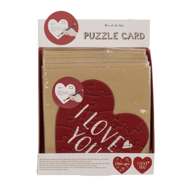 Südamekujuline postkaart - puzzle „Love“