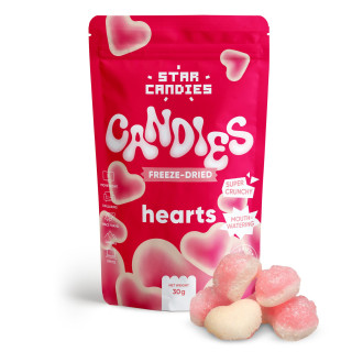 STAR CANDIES külmkuivatatud kummikommid “Hearts“, 30g.