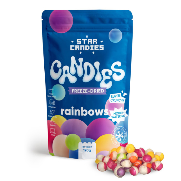 STAR CANDIES külmkuivatatud kommid "Rainbows", 120g.