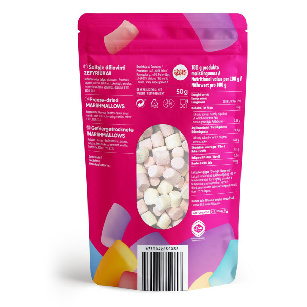 STAR CANDIES külmkuivatatud vahukommid „Marshmallows“, 50g.