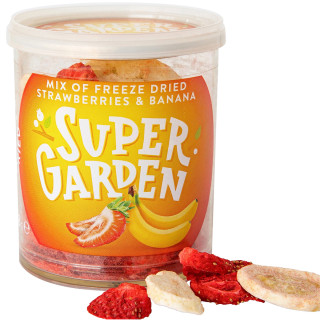 SUPER GARDEN külmkuivatatud maasika- ja banaanisegu, 29g