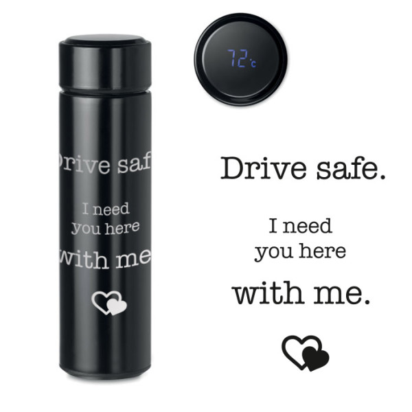 Termos koos termomeetriga "Drive safe" (500ml)