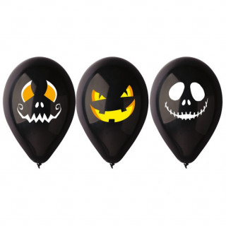 Premium õhupallid "Halloween faces" (3 tk)