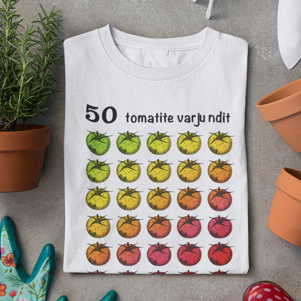 Naiste T-särk "50 tomatite varjundit"