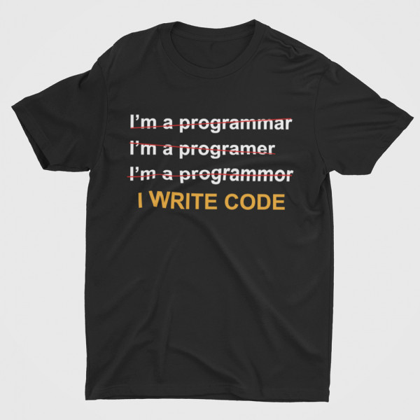 T-särk "I write code"