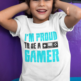 Laste T-särk "I'm proud to be a gamer"