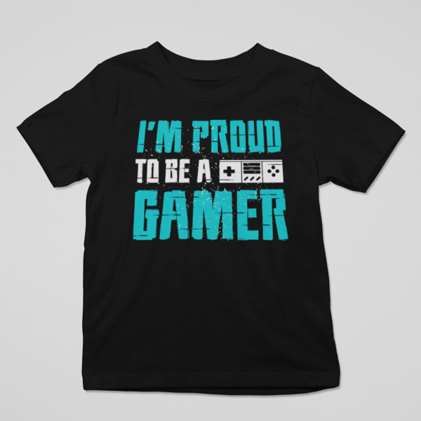Laste T-särk "I'm proud to be a gamer"