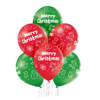 Premium õhupallid "Merry Christmas" (6 tk)