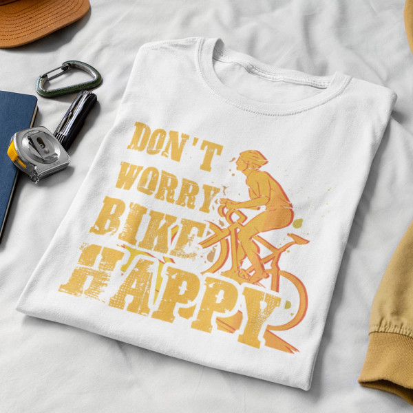 T-särk "Don't worry bike happy"