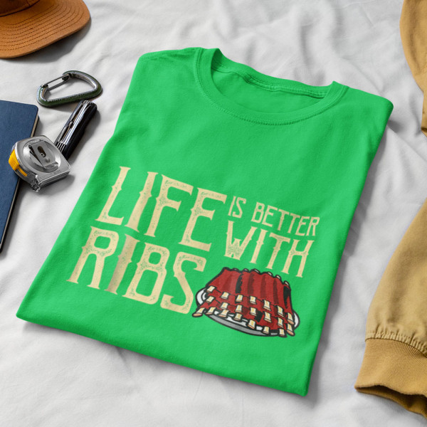 T-särk "Life is better with ribs"