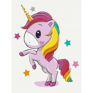Maalimiskomplekt numbrite järgi "Rainbow Unicorn" (15x20cm)