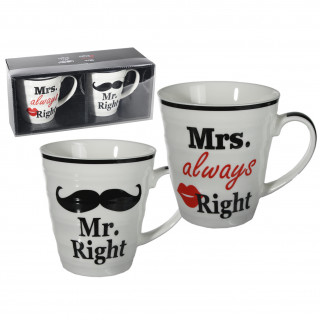Tasside komplekt „Mr.  Right & Mrs. Always Right"