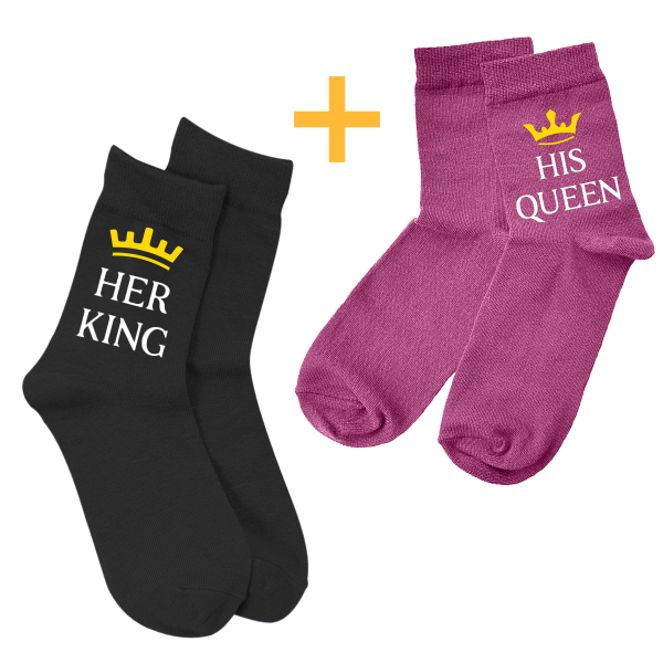 Sokkide komplekt paarile "King & Queen"