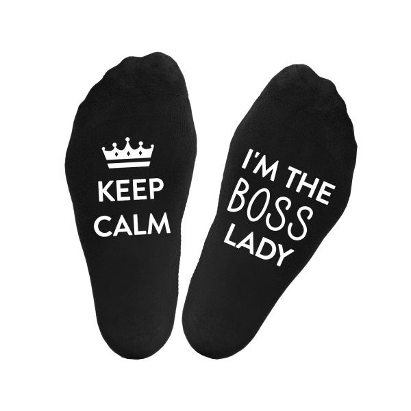 Naiste sokid „Keep calm.I'm the boss lady“ 