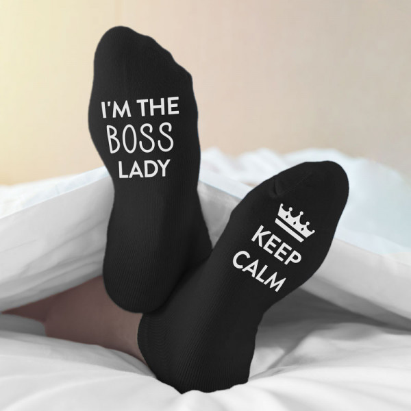 Naiste sokid „Keep calm.I'm the boss lady“ 