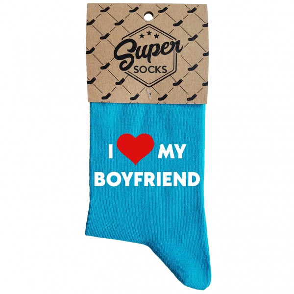 Naiste sokid „I love my boyfriend“ 
