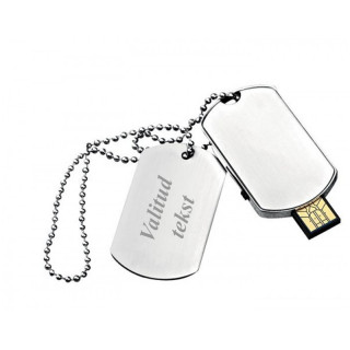 Alumiiniumist ripats USB mälupulga ja soovitud graveeritud tekstiga (8 GB)