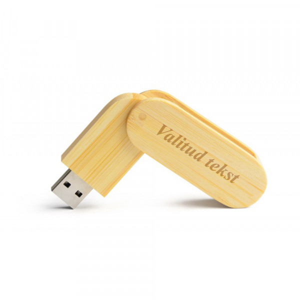 Bambusest USB-mälupulk „STALK“ (16 GB) soovitud graveeritud tekstiga