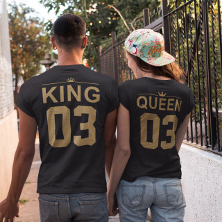 T-särkide komplekt „King & Queen“ numbritega seljal