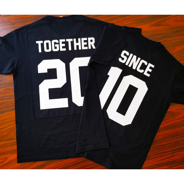 T-särkide komplekt „Together Since“ valitud aastaarvuga