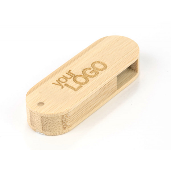 Bambusest USB-mälupulk „STALK“ (16 GB) soovitud graveeritud tekstiga