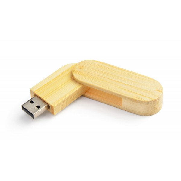 Bambusest USB-mälupulk „STALK“ (16 GB) soovitud graveeritud tekstiga