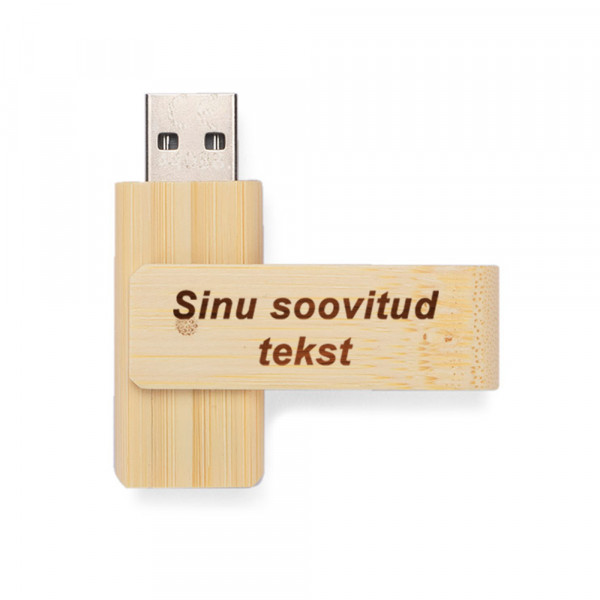 Bambusest mälupulk TWISTER, 16 GB (lisatasu eest graveerimise võimalus)