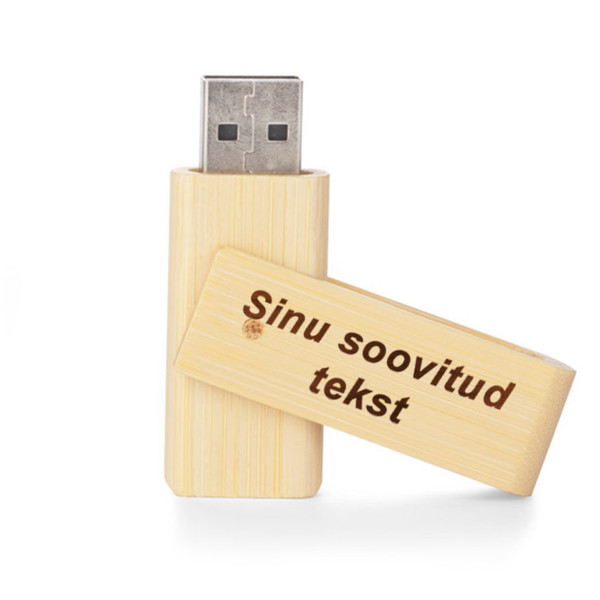 Bambusest mälupulk TWISTER, 16 GB (lisatasu eest graveerimise võimalus)