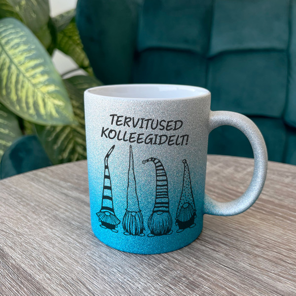 Läikiv tass "Tervitused kolleegidelt"