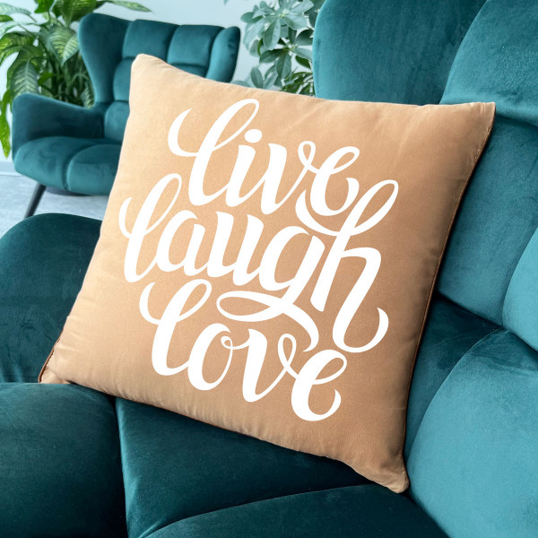 Dekoratiivpadi "Live, Laugh, Love"