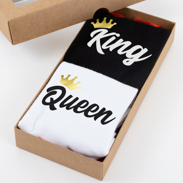 Sokkide komplekt paarile "King & Queen"