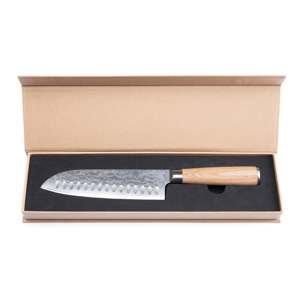 Damaskuse terasest Santoku nuga "VINGA Hattasan"