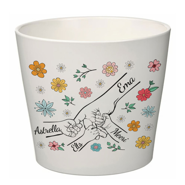 Elegantne lillepott "Ema ja lapsed" laste nimedega