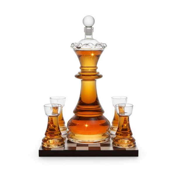 Karahvini ja 4 klaasi komplekt "Royal Chess"