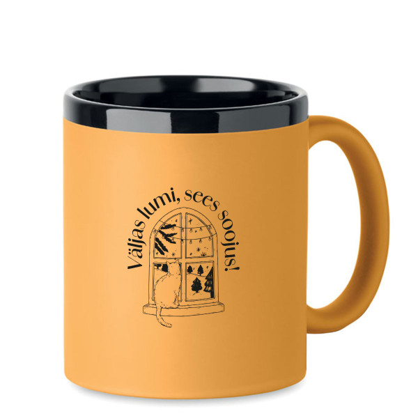 Graveeritud kruus "Väljas lumi, sees soojus"