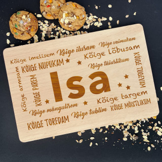 Graveeritud puidust lõikelaud "ISA" Graveeritud puidust lõikelaud "ISA"