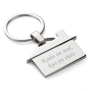 Graveeritud võtmehoidja "Kodu on seal, kus on süda"