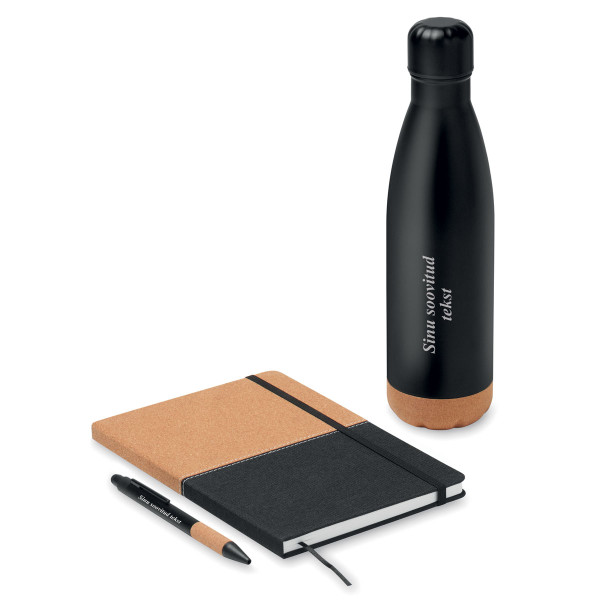 Jätkusuutlik kinkekomplekt "ECO Black" Sinu valitud tekstiga